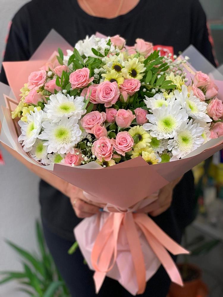 Букет цветов из: Розы и Хризантемы в Шатки