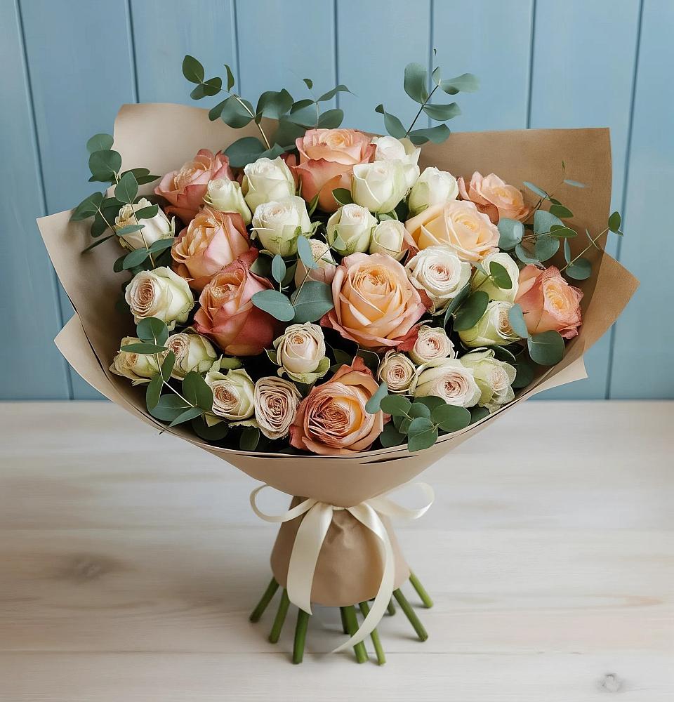 Букет цветов из: Альстромерии и Розы в Шатки