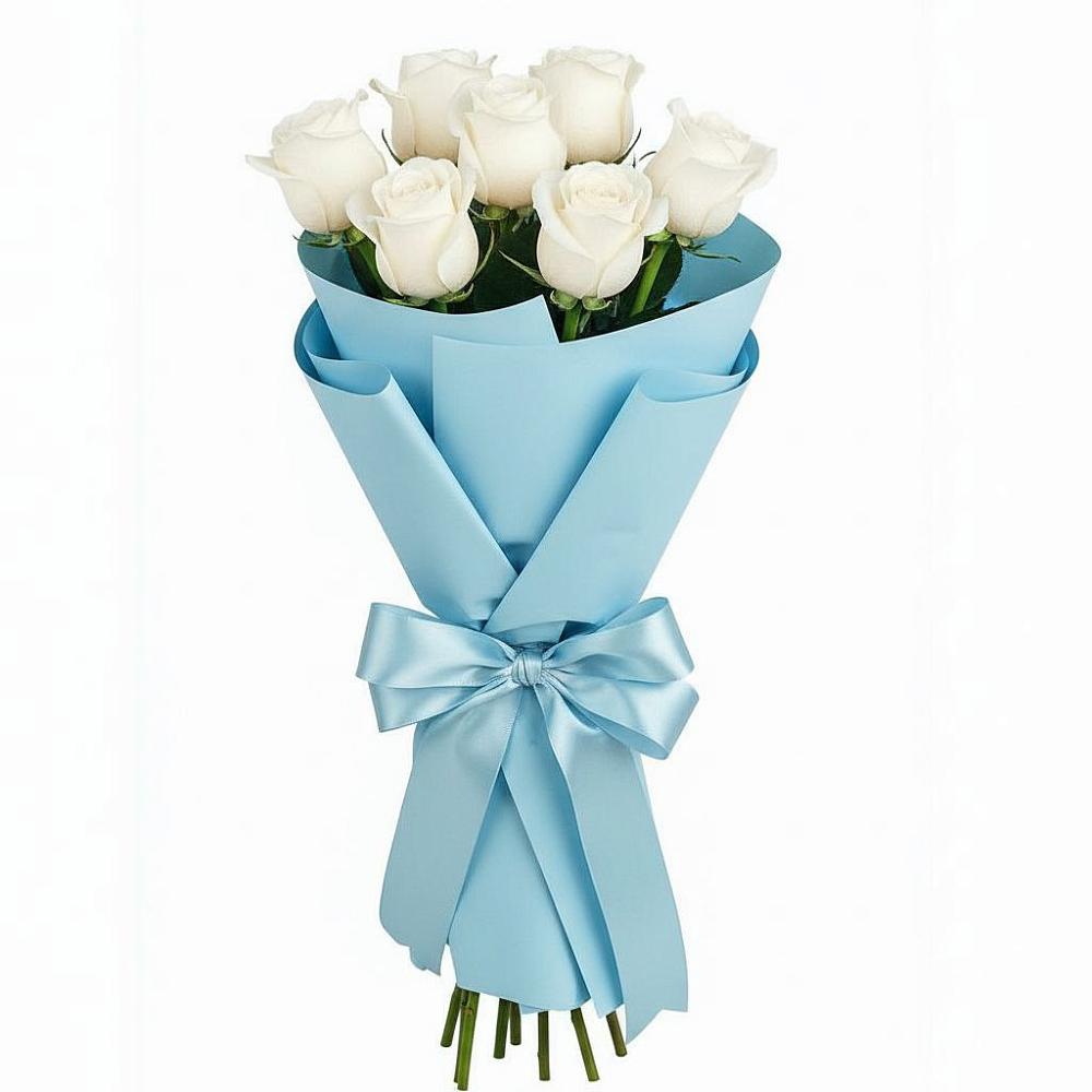 Букет 7 белых роз Проуд в Шатки