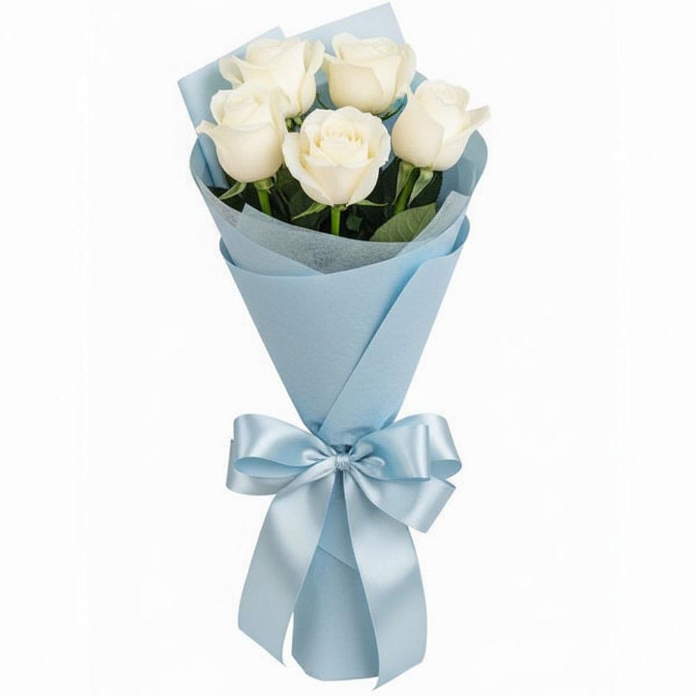 Букет 5 Белых роз Проуд в Шатки