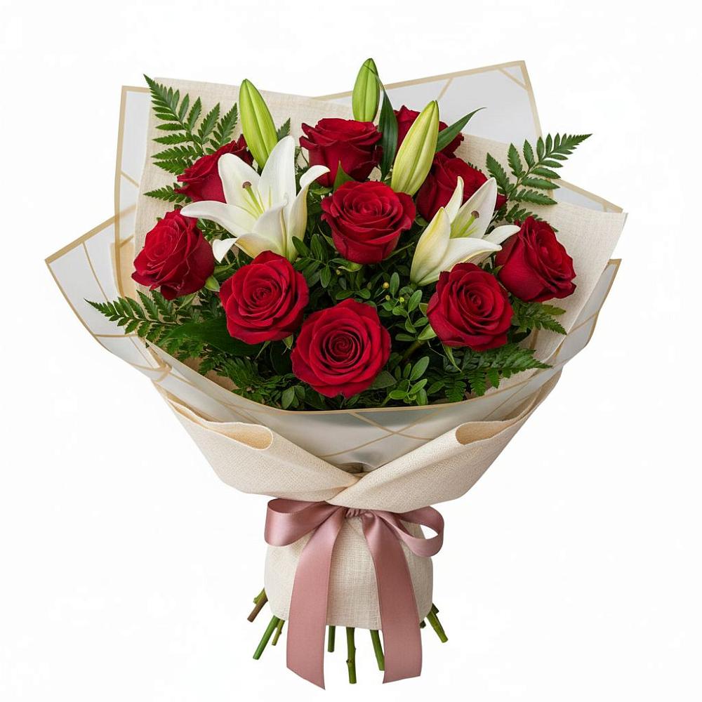 Букет цветов из: Лилии и Розы в Шатки