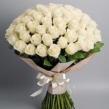 Букет 101 беля роза Белоснежка в Шатки