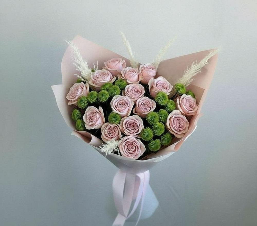 Букет цветов из: Розы и Хризантемы в Шатки