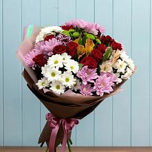 Букет цветов из:  Розы, Хризантемы и Альстромерии в Шатки
