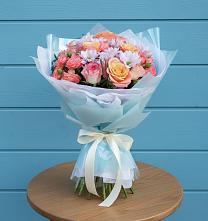 Букет цветов из:  Хризантемы и Розы в Шатки