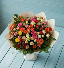 Букет Микс из разноцветных кустовых роз #REPLACE_PRED# Шатки